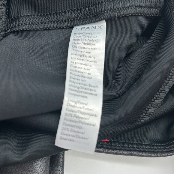 Spanx Faux Leather Leggings Women's Small Black Metallic Slimming Shaping - Picture 9 of 10